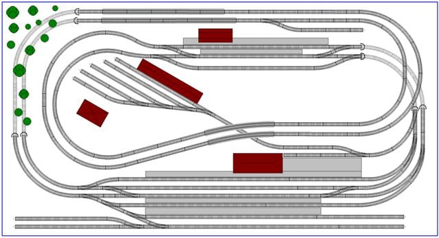 4x8 N scale rectangle track plan type