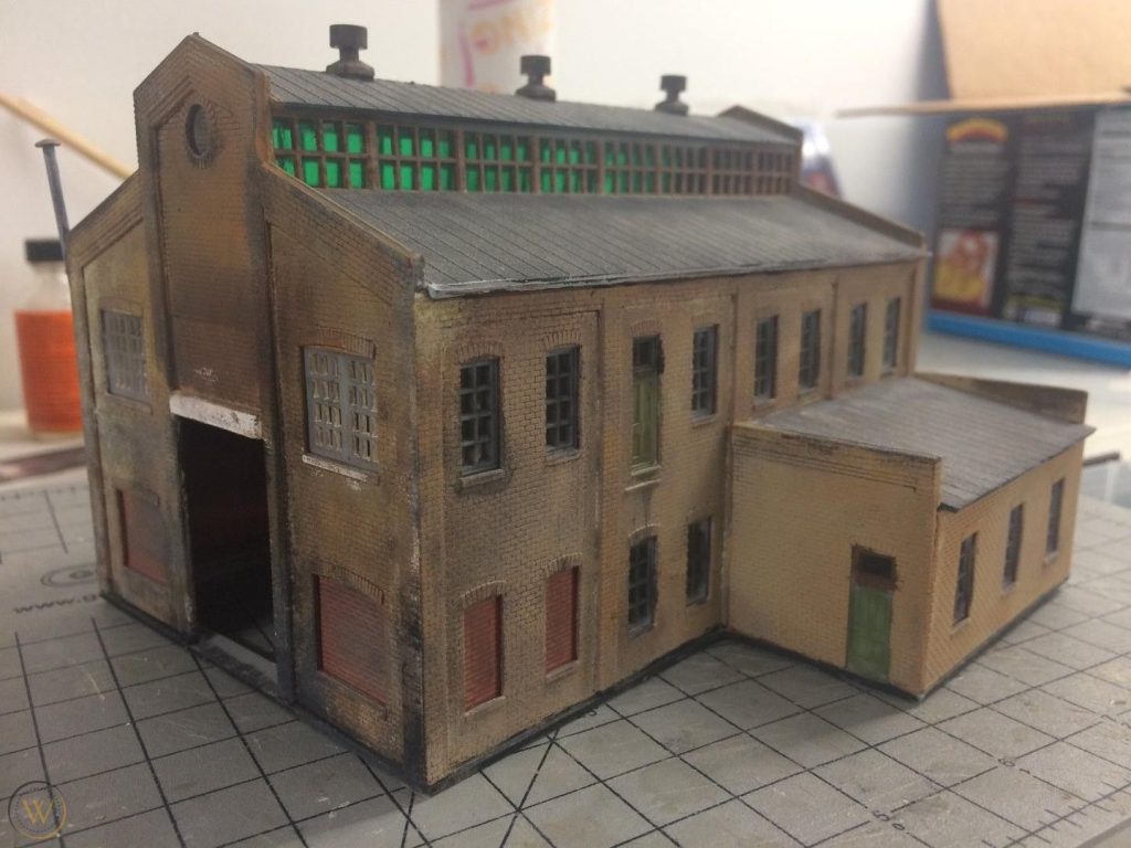 rusty old n scale industrial building