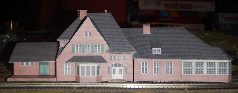 small town n scale cardstock building