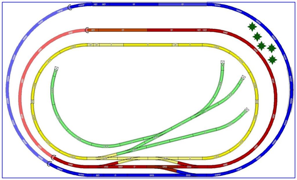 3x5 n scale track plan of a bachmann ez track layout