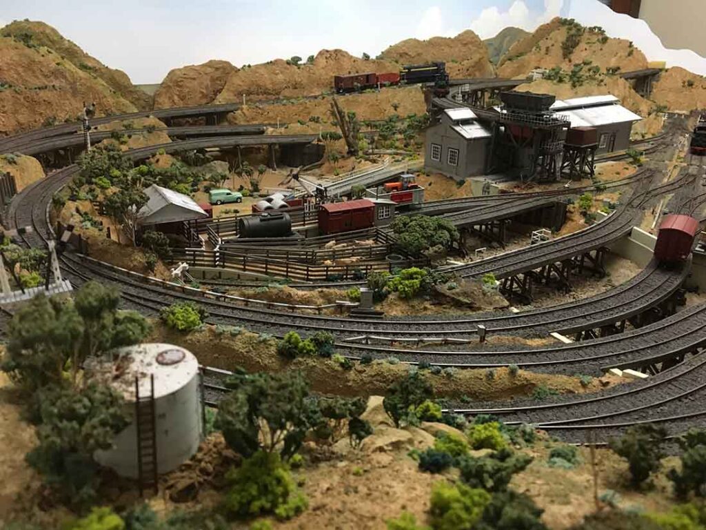 model railroad mountain scenery layout
