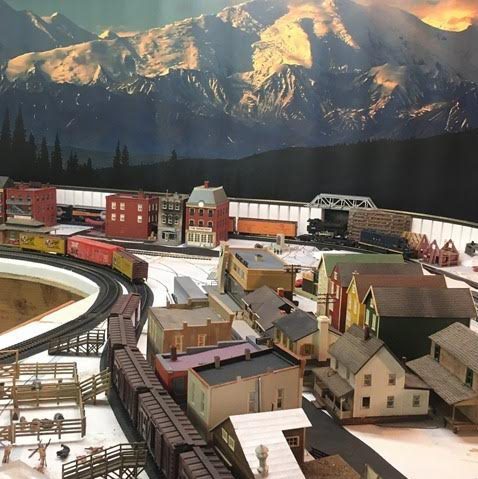 model railroad scenery background